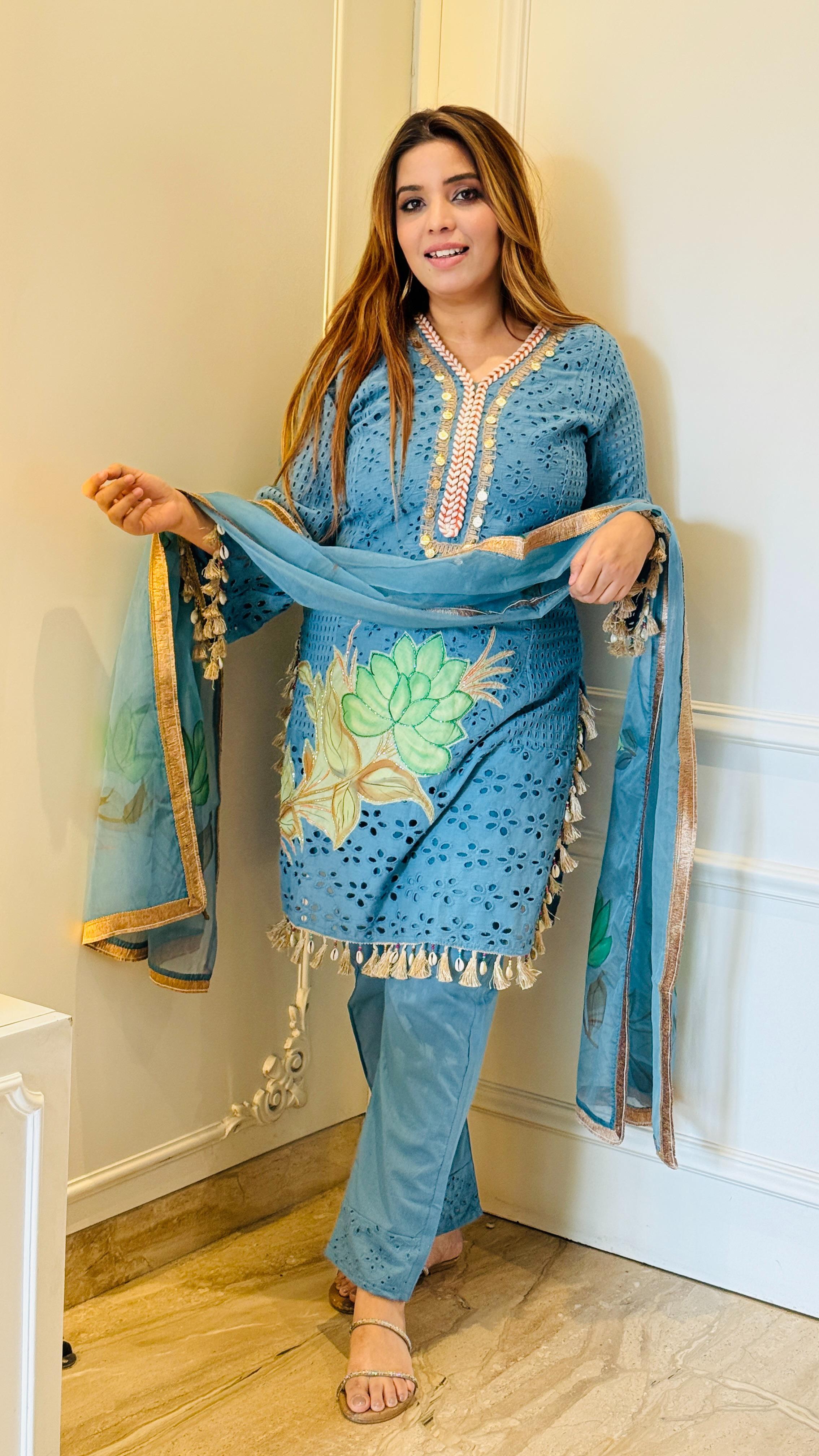 Aarzoo Suit Set- Pink, Blue